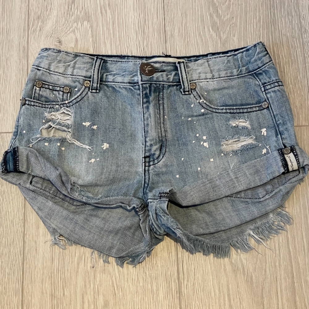 One Teaspoons Kids Denim Blue Shorts